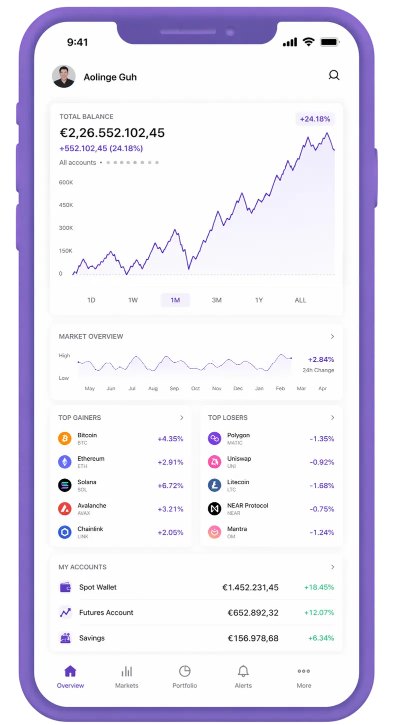 Valmora Zirex mobile app showing portfolio overview
